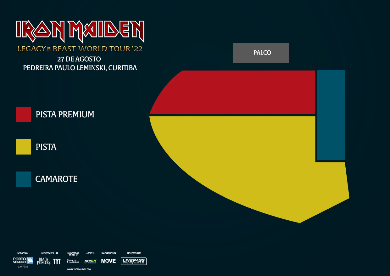 Mapa de Setores Iron Maiden Curitiba