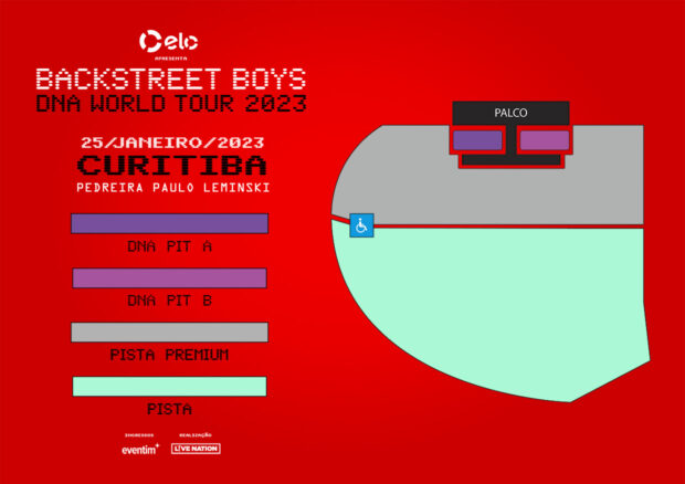 Mapa Backstreet Boys em Curitiba